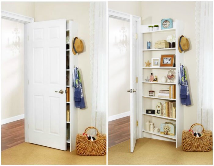 Rack outside the door - Clever Storage Ideas For Small Houses & Kitchens