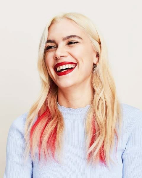 Bright Hair Color Ideas - styling waves with colored strands of hair