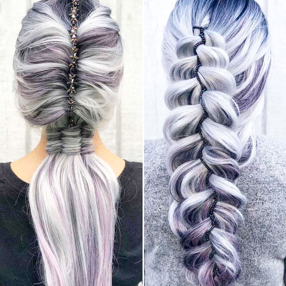 Konsky Tail With Fishtail Hairstyles Fashionable Hairstyles With A Tail: Low Tail - Homecoming Hairstyles Half Up Half Down Ideas