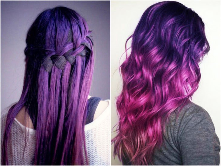 Purple Hair Highlights In Blonde Hair