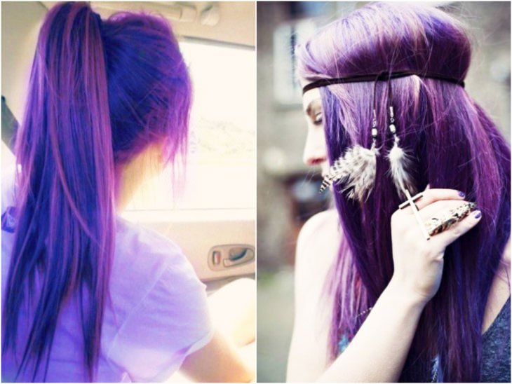 Purple Hair Highlights In Blonde Hair