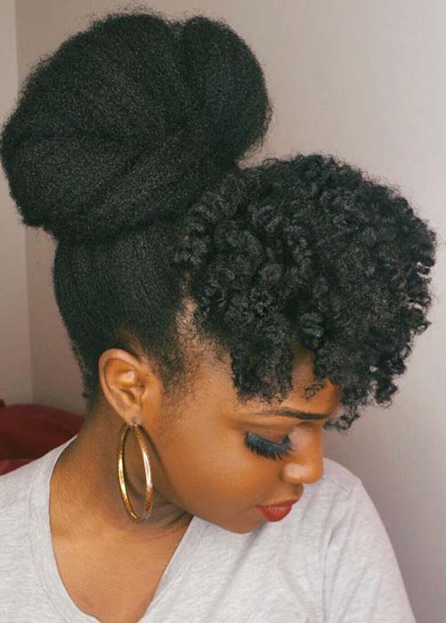 Elegant Up do Hairstyle For Real Hair - Stunning-High-Bun-Updo