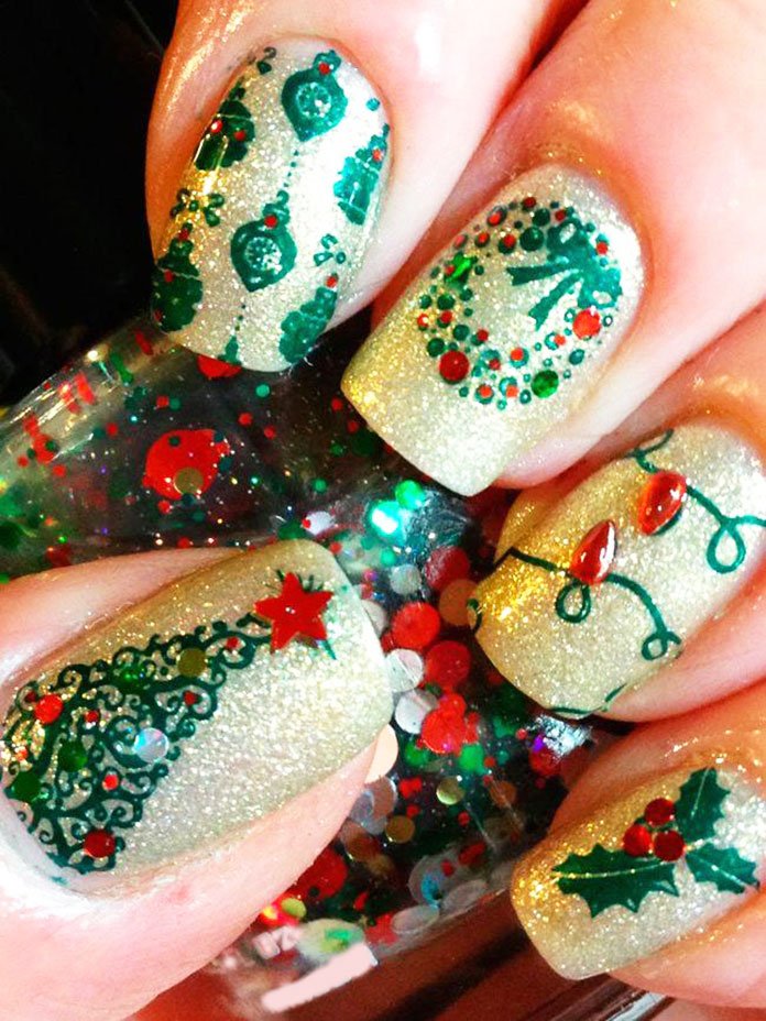 41 Easy Christmas Nail Art Designs