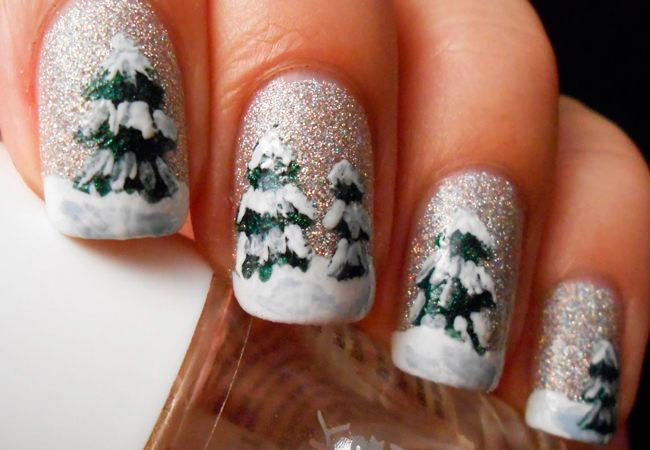 Christmas Trees On Nails - Christmas Nails Ideas