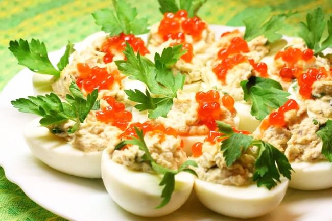 Eggs Stuffed With Tuna And Caviar - Snacks For New Year