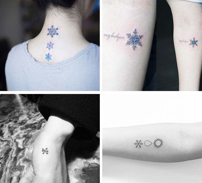 Snowflake - 21 Unique Small Tattoos For Women 