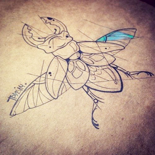Beetle - Cute Sketches Of Tattoos With Meaning