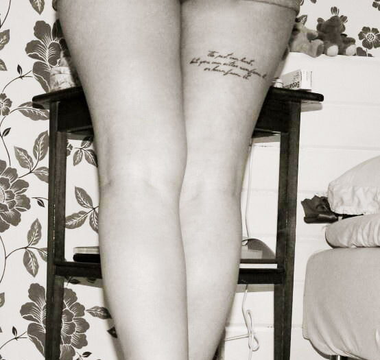Best Inscriptions Leg Tattoos Designs For Woman