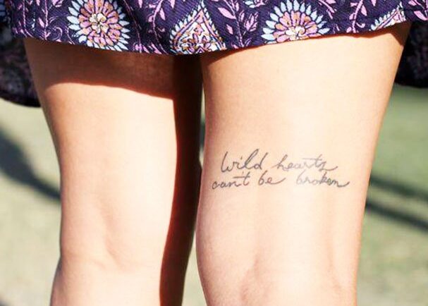 Best Inscriptions Leg Tattoos Designs For Woman