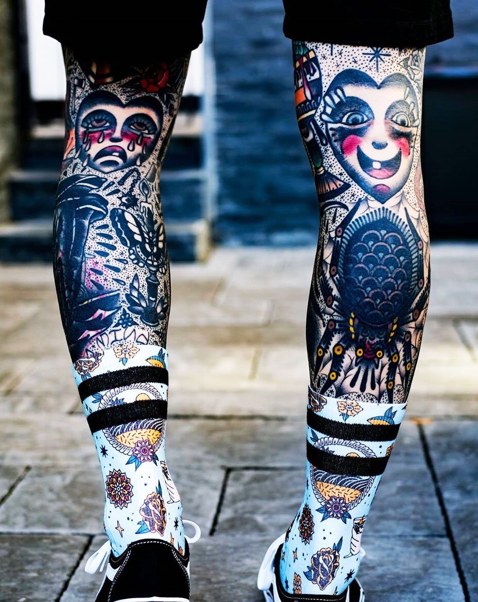Leg Tattoos for Girls - Secret: Subtle and intimate designs that reveal hidden stories and personal mystique with every step.