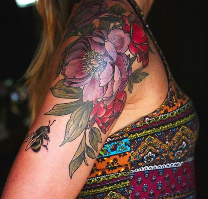 43 Colorful Floral Tattoo Designs For Women - Beautyholo