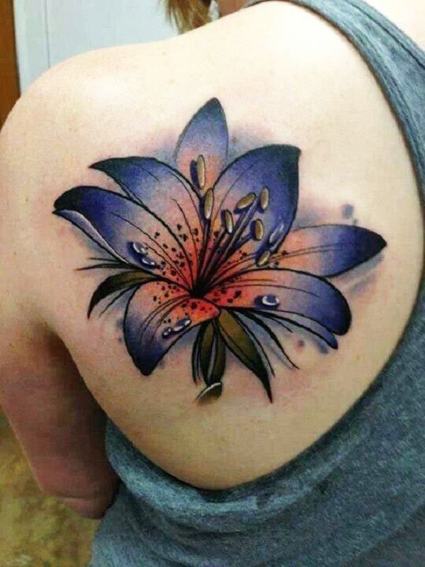 43 Colorful Floral Tattoo Designs For Women