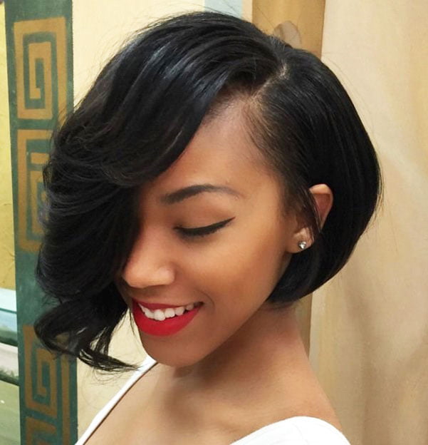 Hairstyle With Sidelong Bangs - Amazing 31 Best Short Haircuts For Black Hair