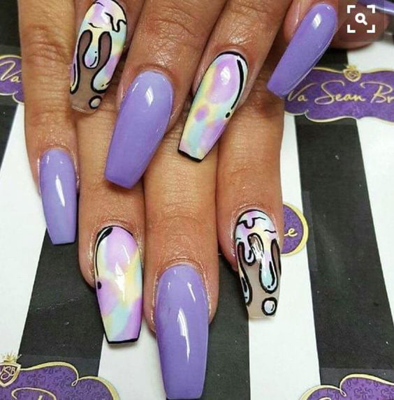 Nail Art Painting - Coffin Shape 