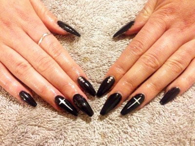 Knives Nail Designs - 17 Best Coffin Shape Nail Designs