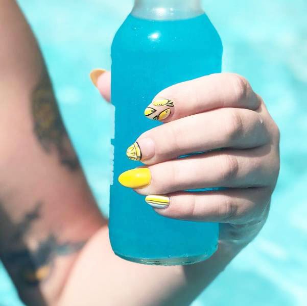 19 Amazing Ideas Of Lemon Nails: Lemon Nail Art Images