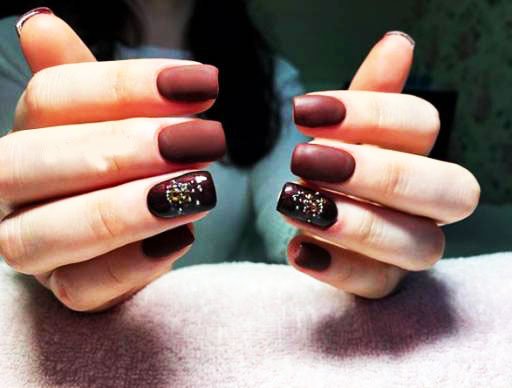 Autumn Nail Rhinestones Manicure - Rhinestones nail art