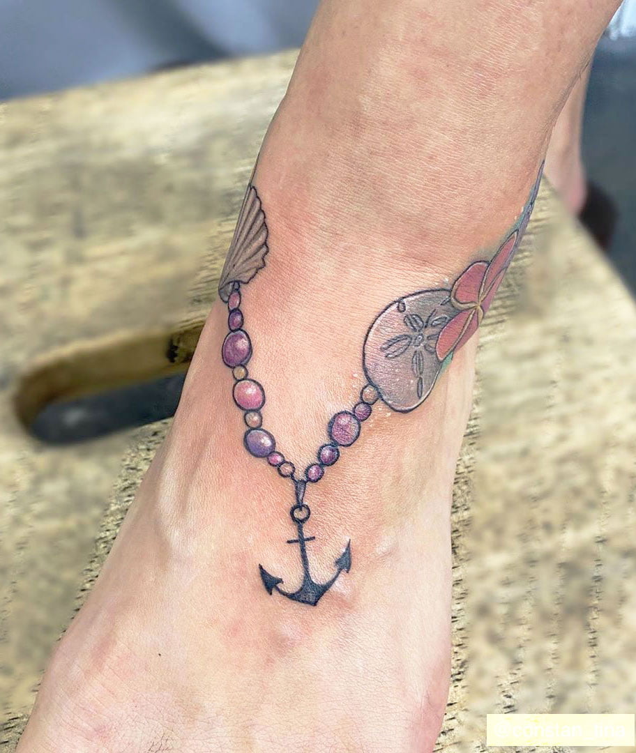 Ankle Chain Tattoos - Ankle Tattoo