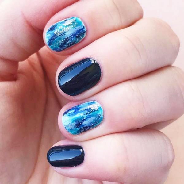 blue nail - Blue Long Nails