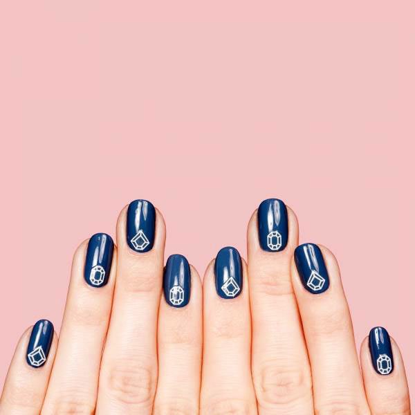 dark blue nails - Blue Long Nails