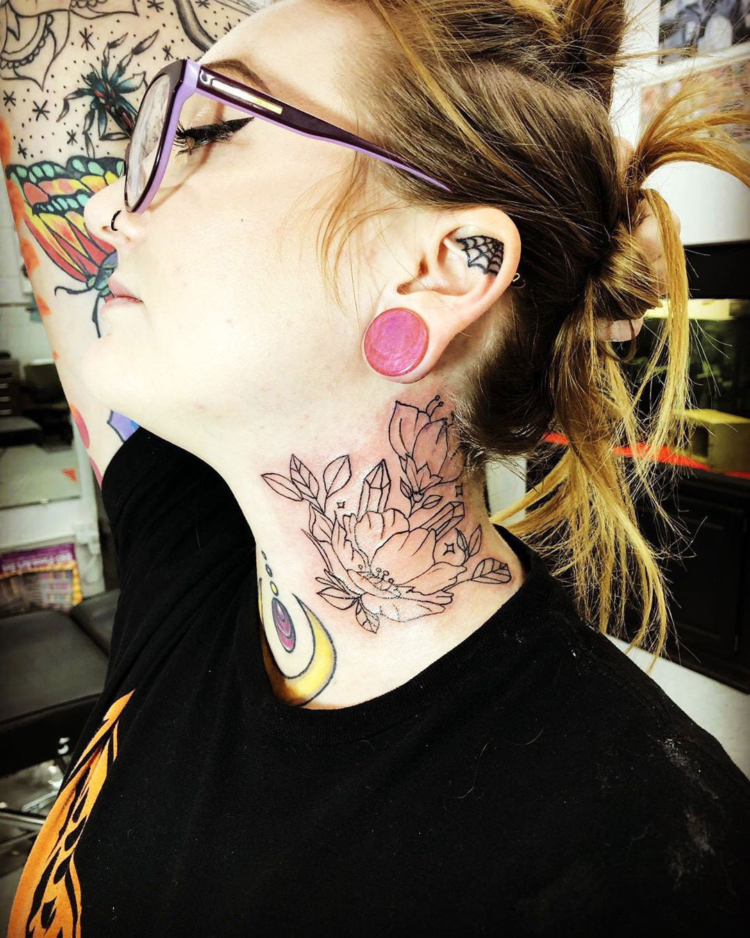 Side Neck Tattoos For Females
