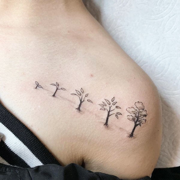 41 Unique Minimalist Tattoos Designs For Women - Mountains, forests, seas, and oceans