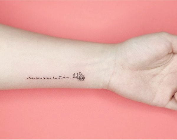 Beautiful inscriptions - 51 Unique Minimalist Tattoos Designs For Women