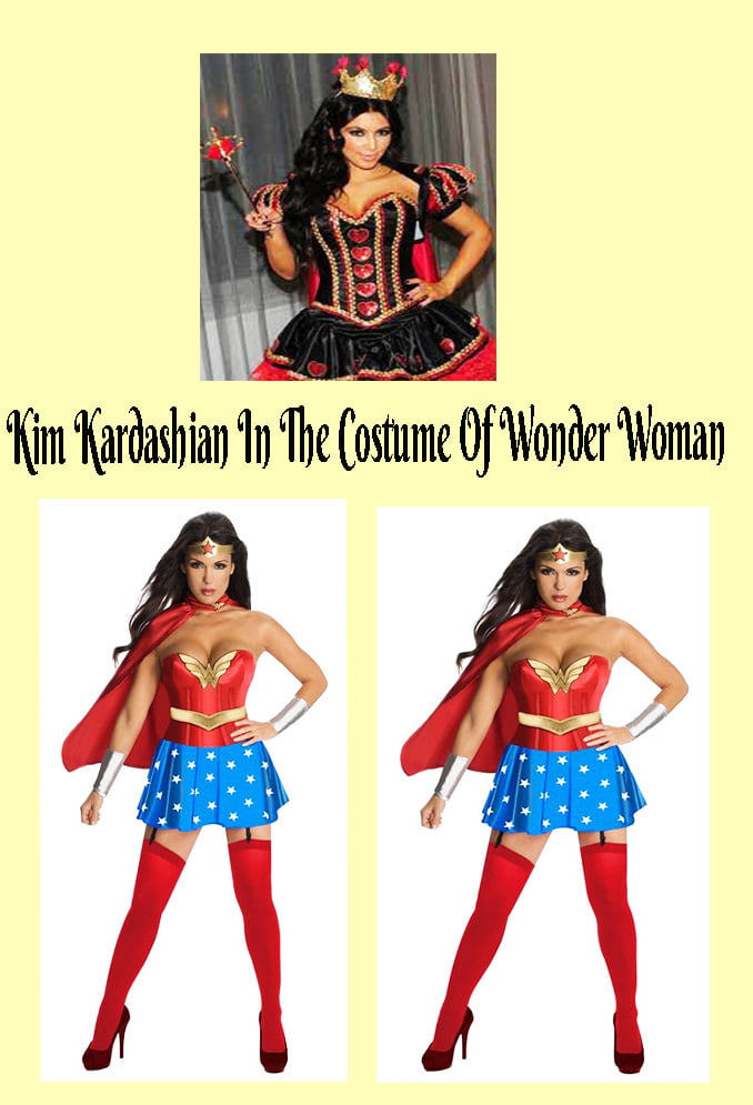 Halloween Costumes Women - Kim Kardashian In The Costume Of Wonder Woman