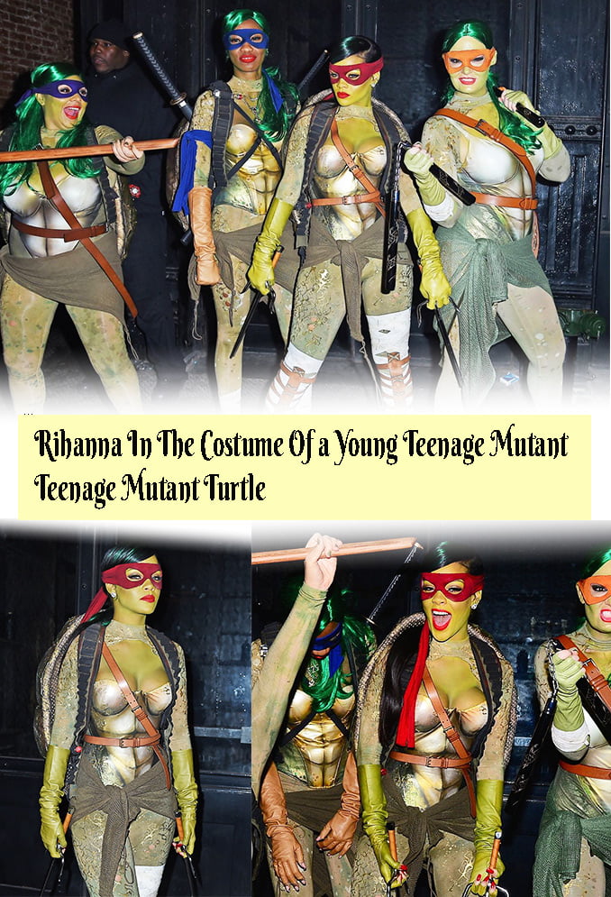 Rihanna-In-The-Costume-Of-a-Young-Teenage-Mutant-Teenage-Mutant-Turtle
