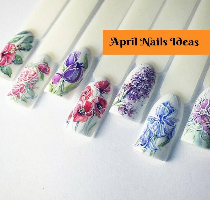 April Manicure With Flowers  