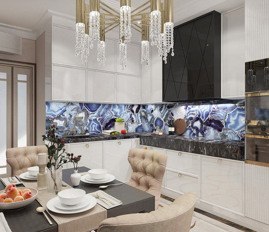 Natural Stone (Marble, Granite, Onyx) - Kitchen Interior Design 