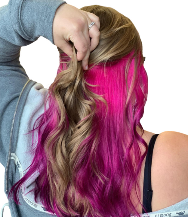 Pink and Purple Hair Highlights