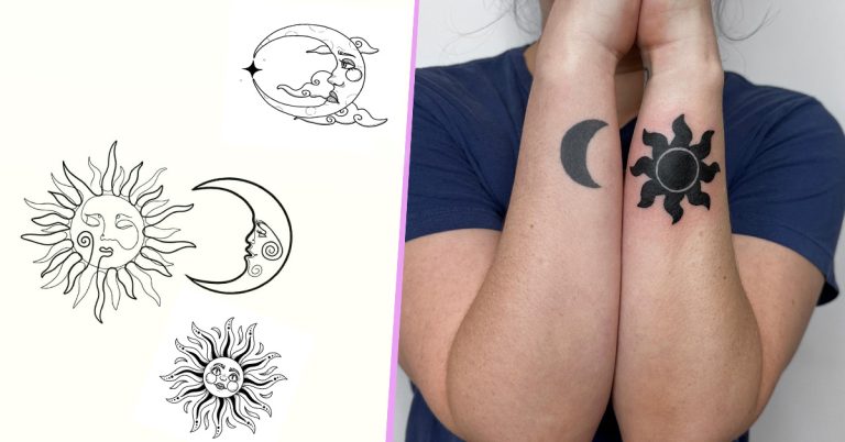 21 Best Sun and Moon Tattoos Designs & Meaning
