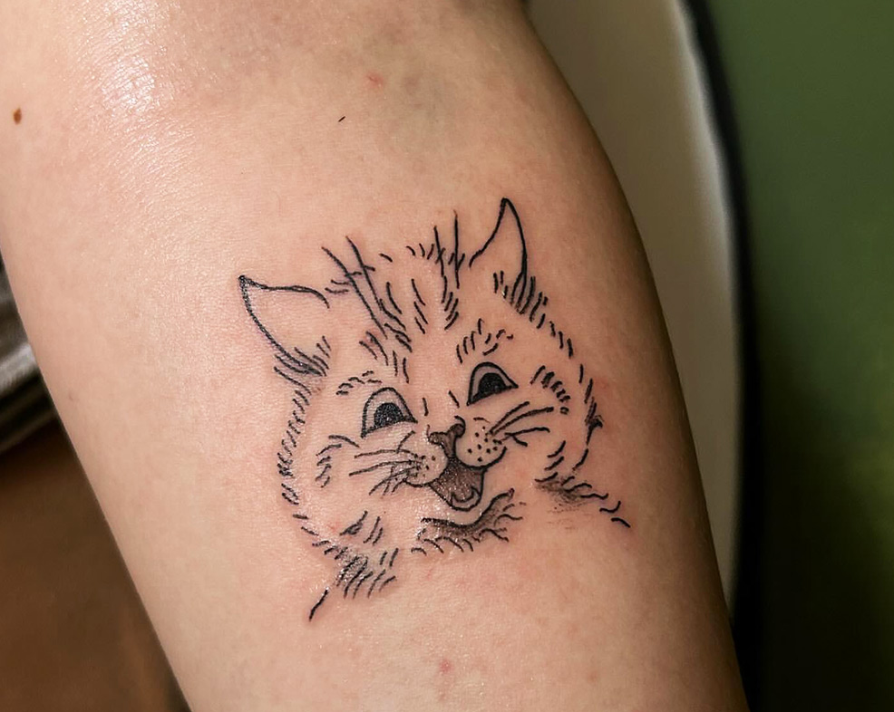 Small Cat Tattoos for Pet Commemoration