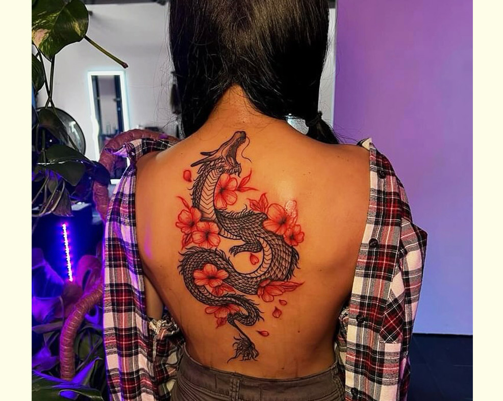 Simple Dragon Tattoo Designs for Ladies